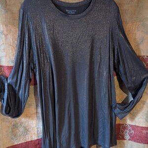 Simply Vera Vera Wang Shimmering Black Long Sleeve Top